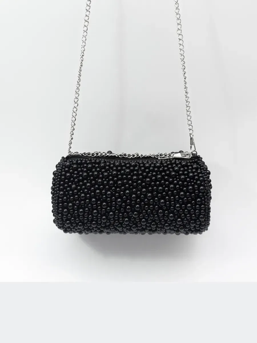 Junia Pearl-Embellished Cylindrical Chain Shoulder Bag
