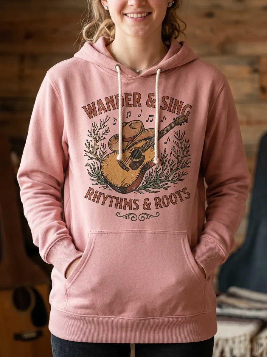 Guitar Country Music Graphic Hoodie