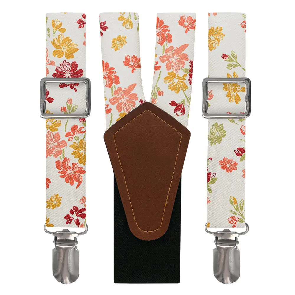 Stamped Floral Pattern Suspenders