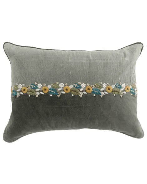 Artisan Surface Embroidered Velvet Decorative Cushion Cover