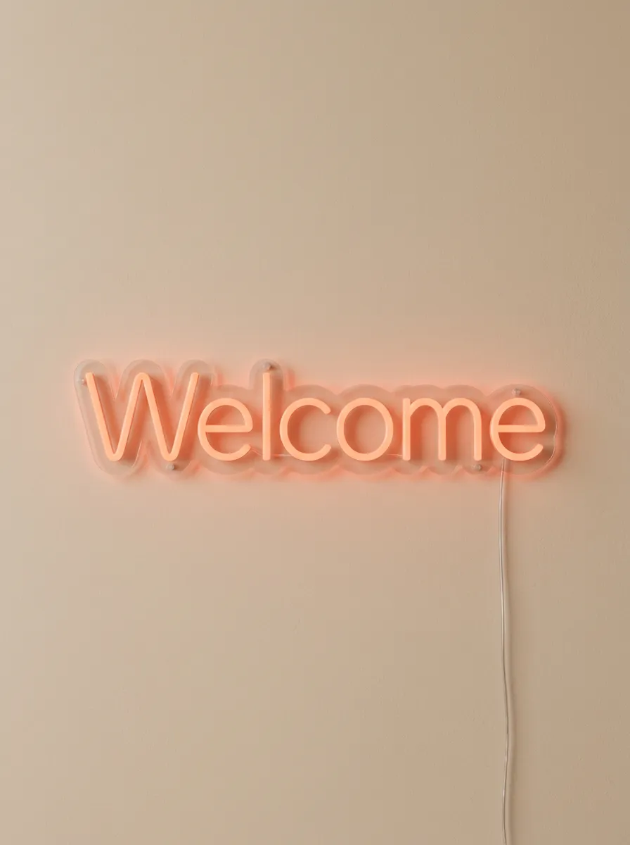 Compact Lettering Welcome Neon Sign