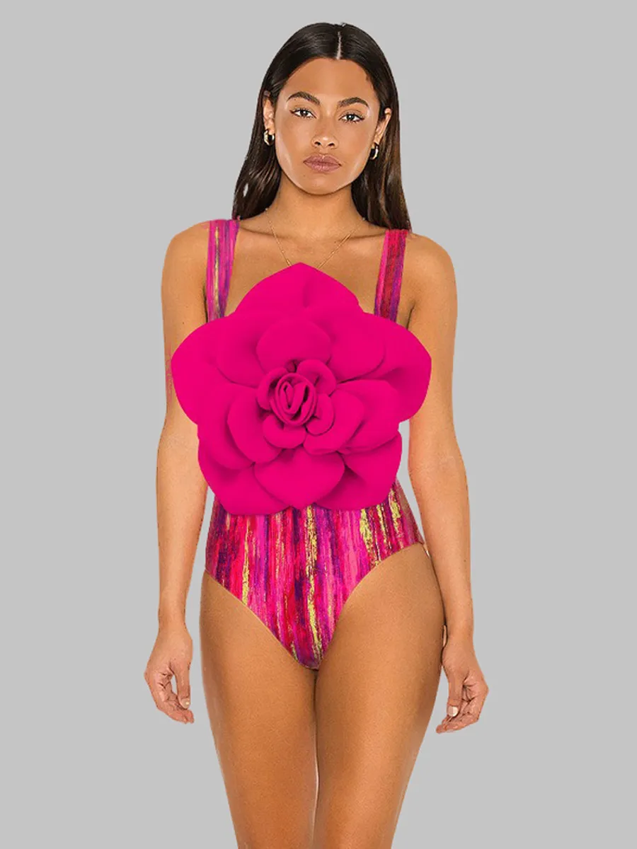 Celeste 3D Floral Embellished Swimsuit Set