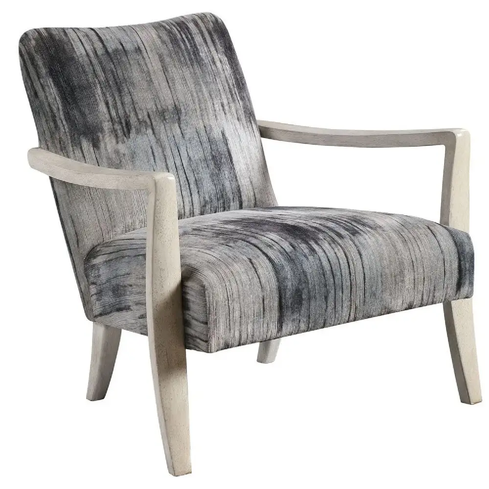 Abstract Print Chenille Accent Chair