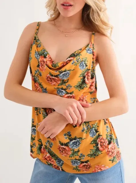 Floral Printed Casual Tank Top