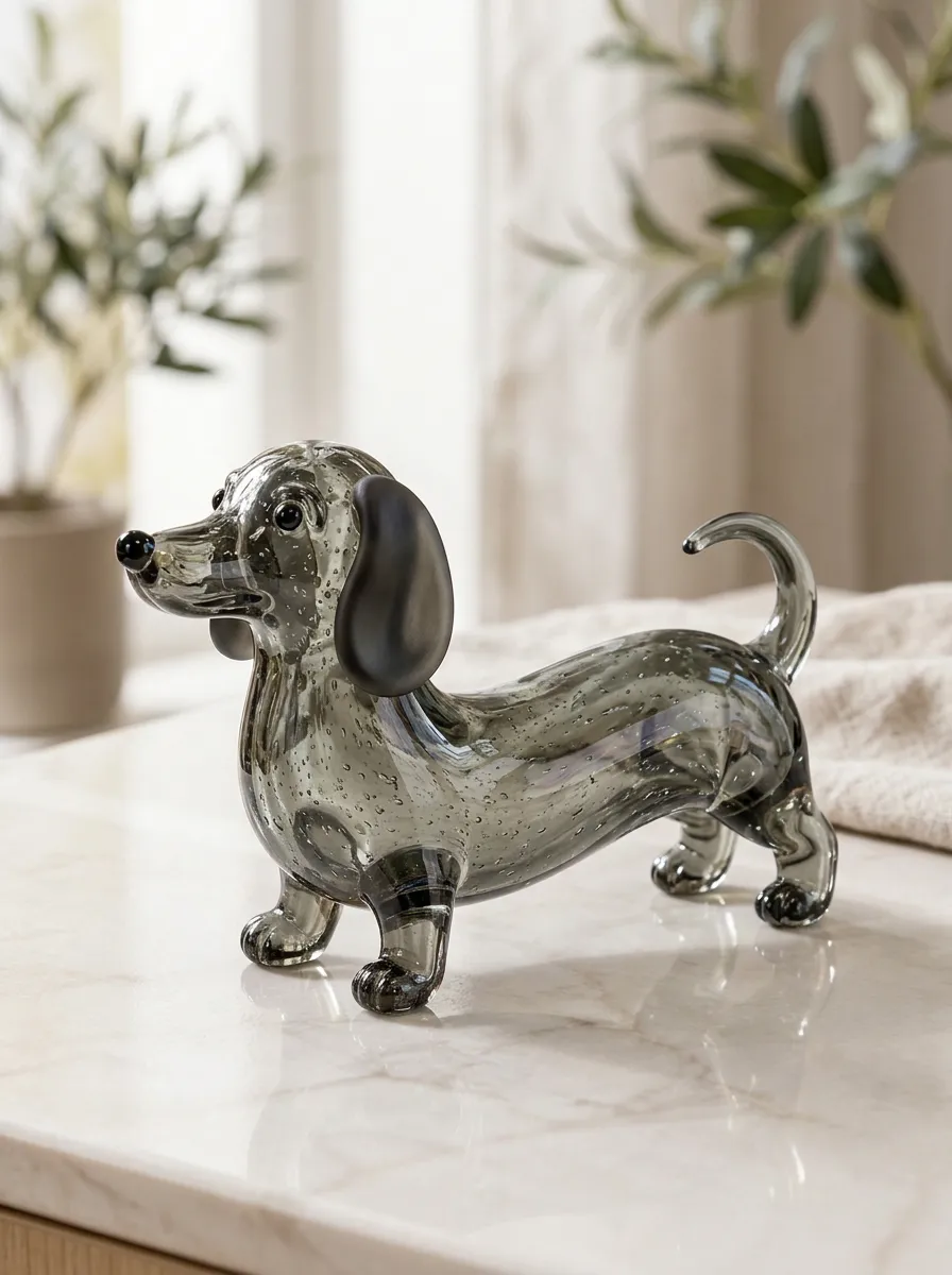 Streamlined Dachshund Glass Ornament