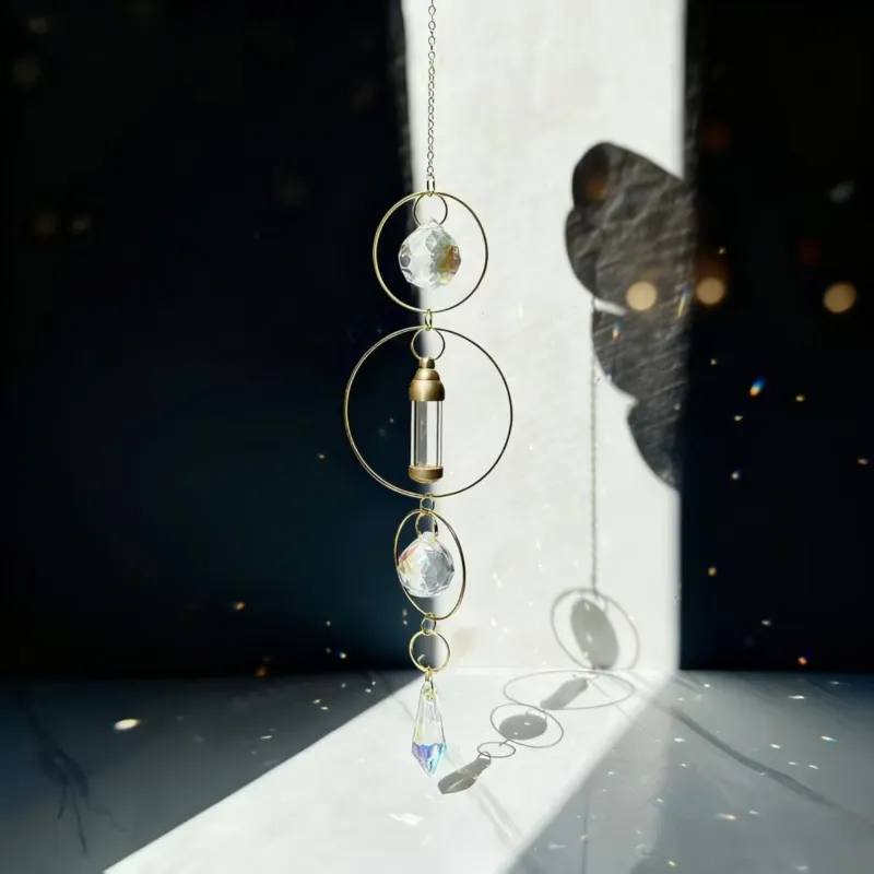 Gold Ring Crystal Wind Chime