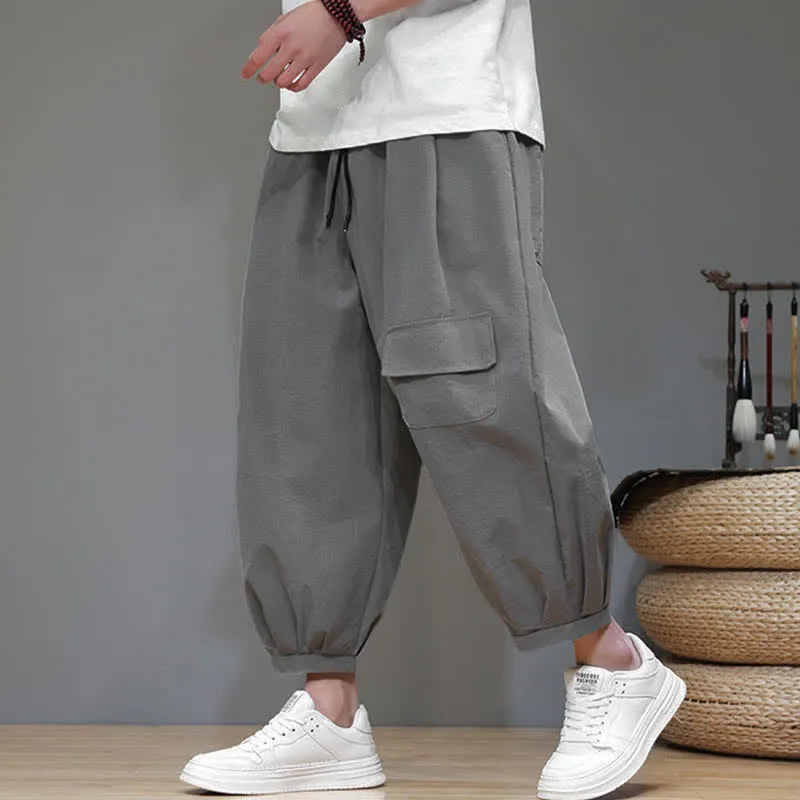 Drawstring Harem Cargo Pants