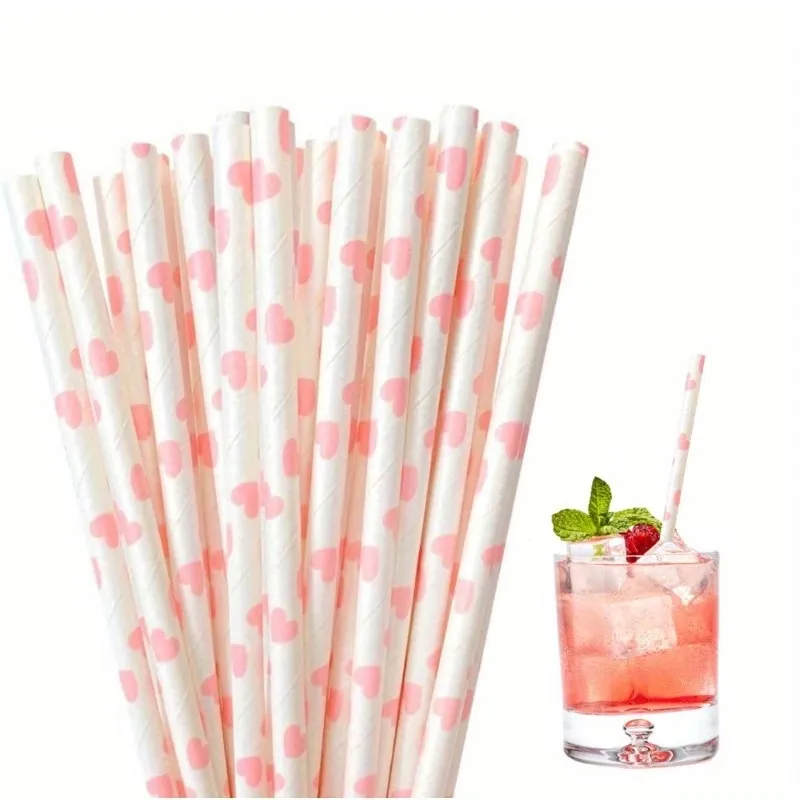 Heart Pattern Drinking Straws
