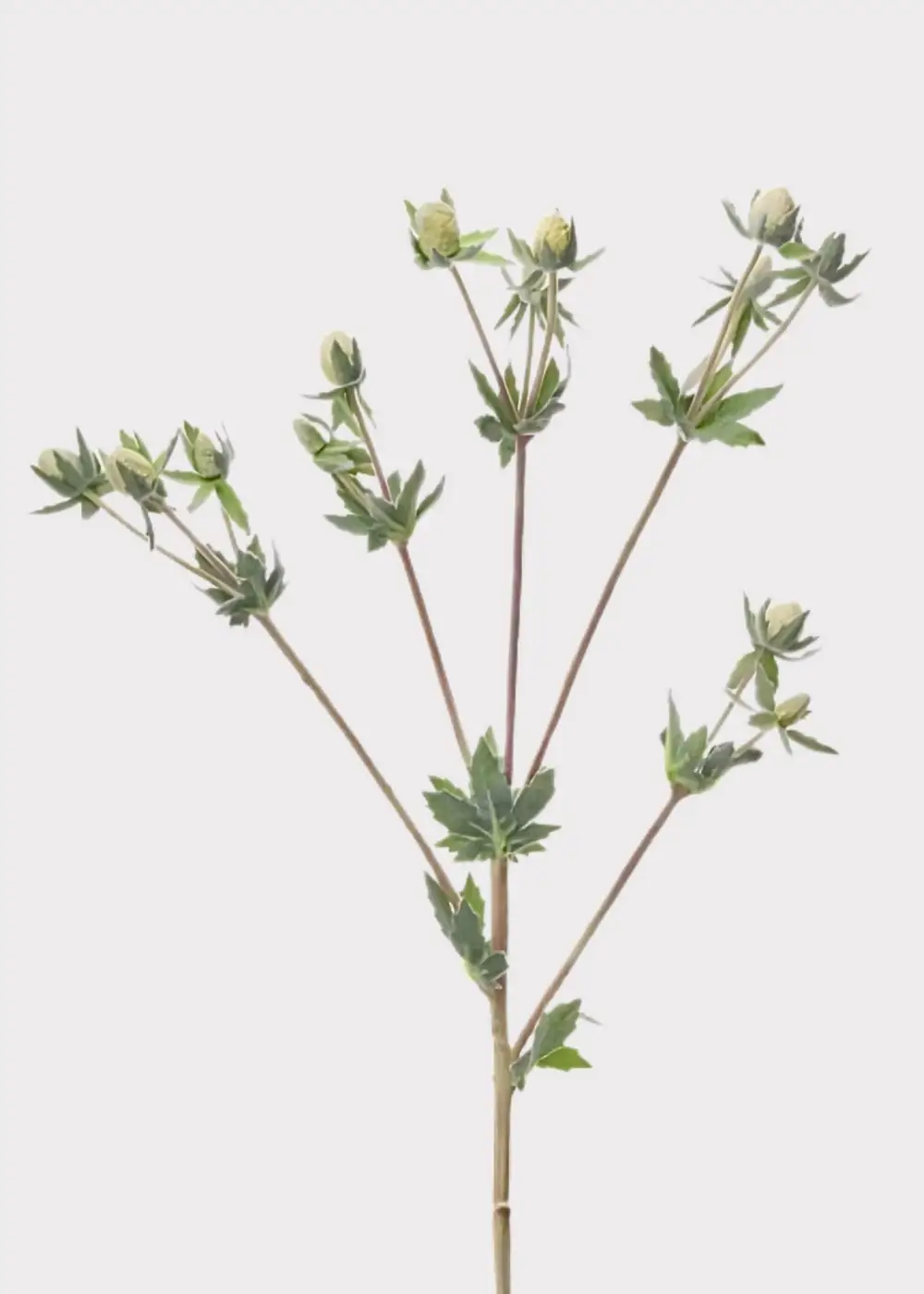 Artificial Shelf Accent Echinops Thistle Wildflower Spray