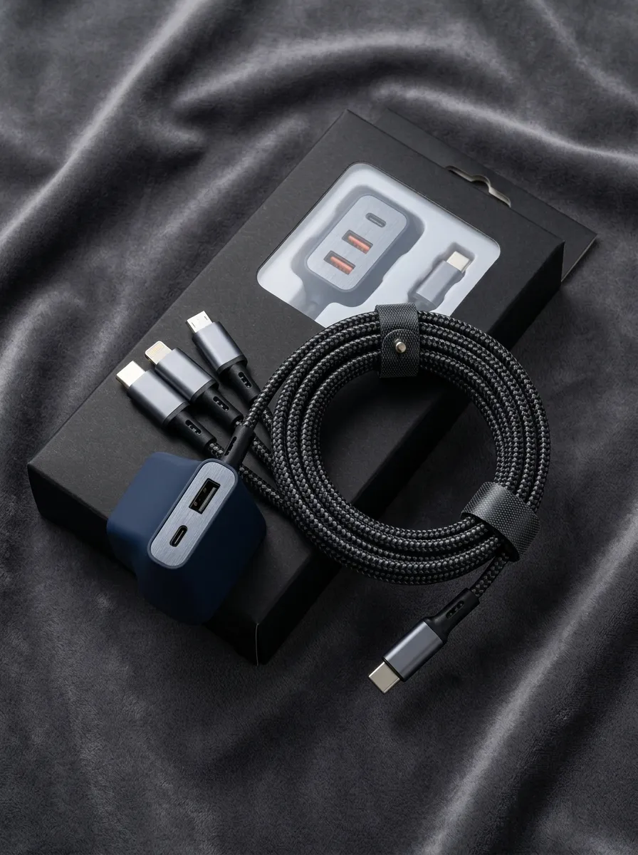 Braided Multi-Port Charger and Cable Set