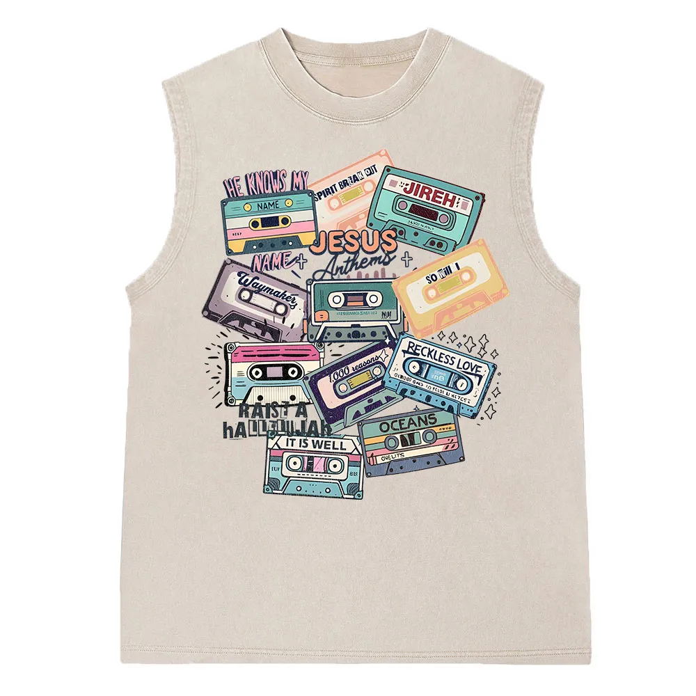 He Knows My Name Christian Washed Sleeveless Tee