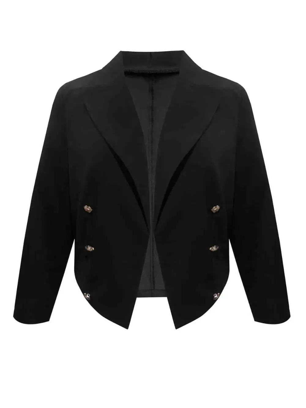 Plus Size Buttoned Lapel Collar