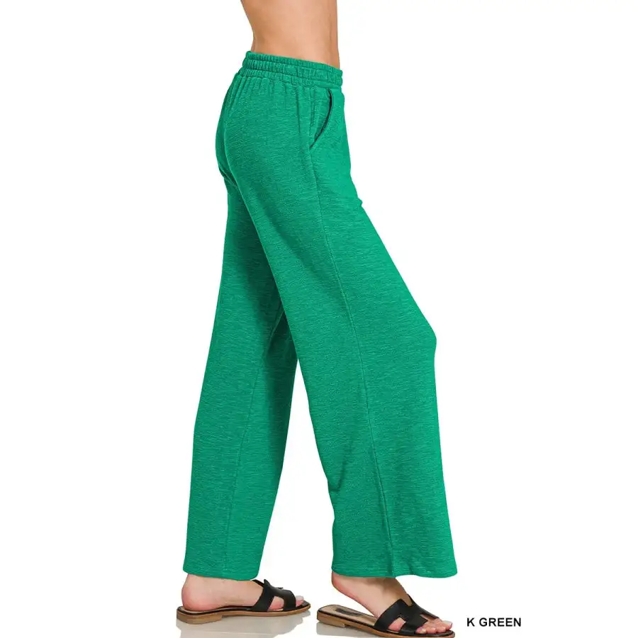 Soft Cotton Slub Wide Leg Pants