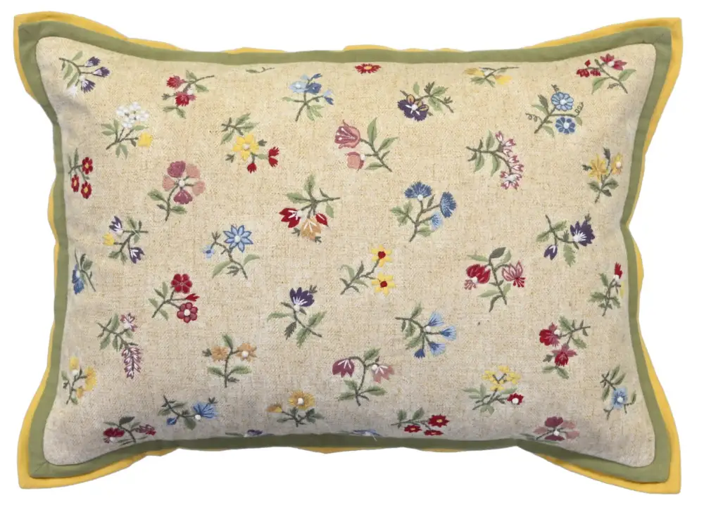 Floral Textured Cotton Decorative Cushion Cover
