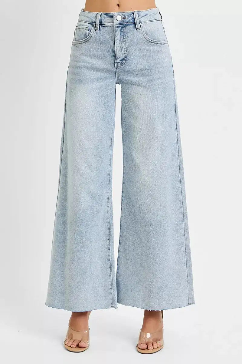 Full Size High Rise Ankle Wide Palazzo Jeans Plus Size