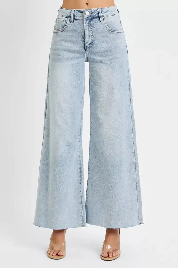 Full Size High Rise Ankle Wide Palazzo Jeans Plus Size