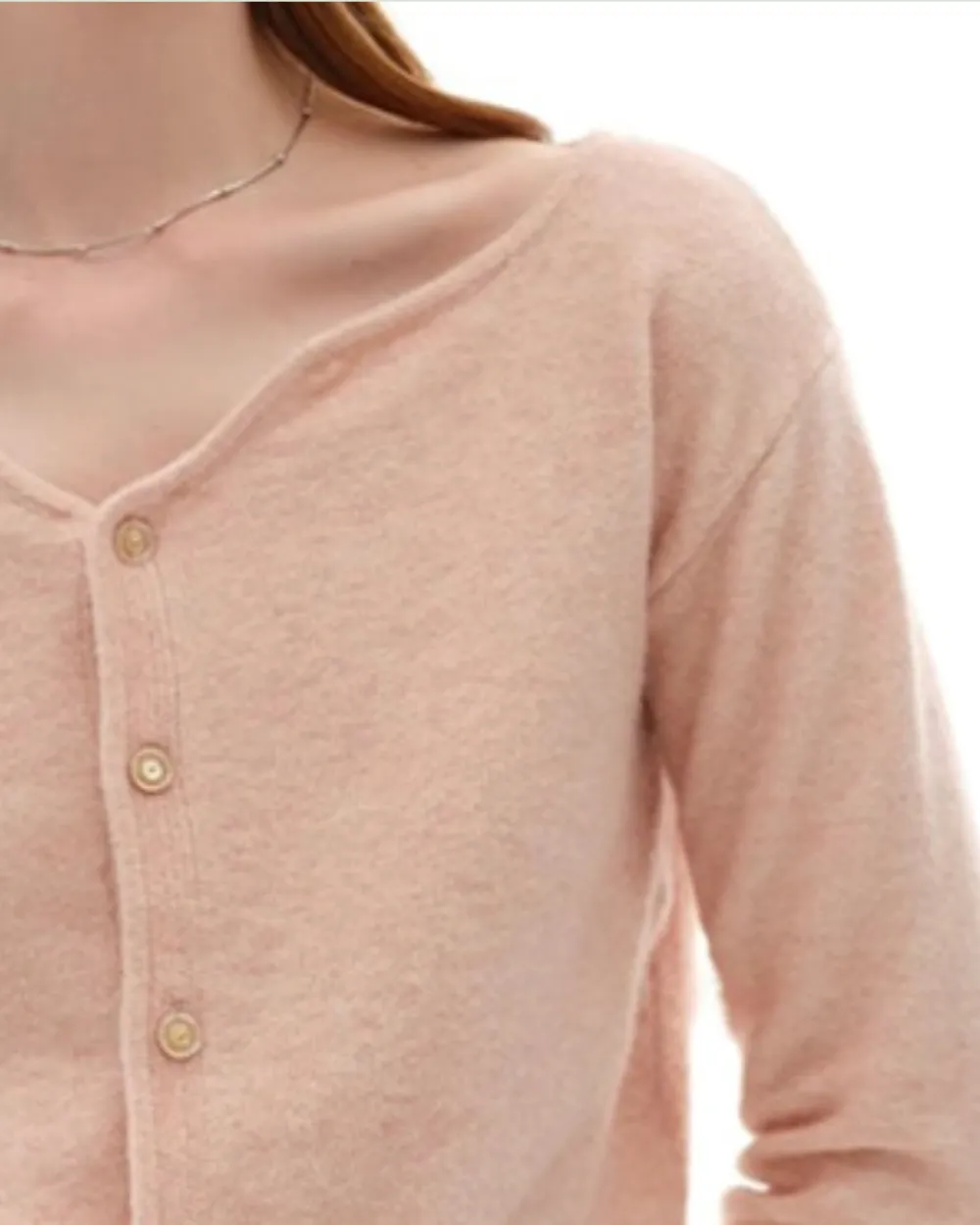 Button-Front V-Neck Long-Sleeve Cropped Cardigan