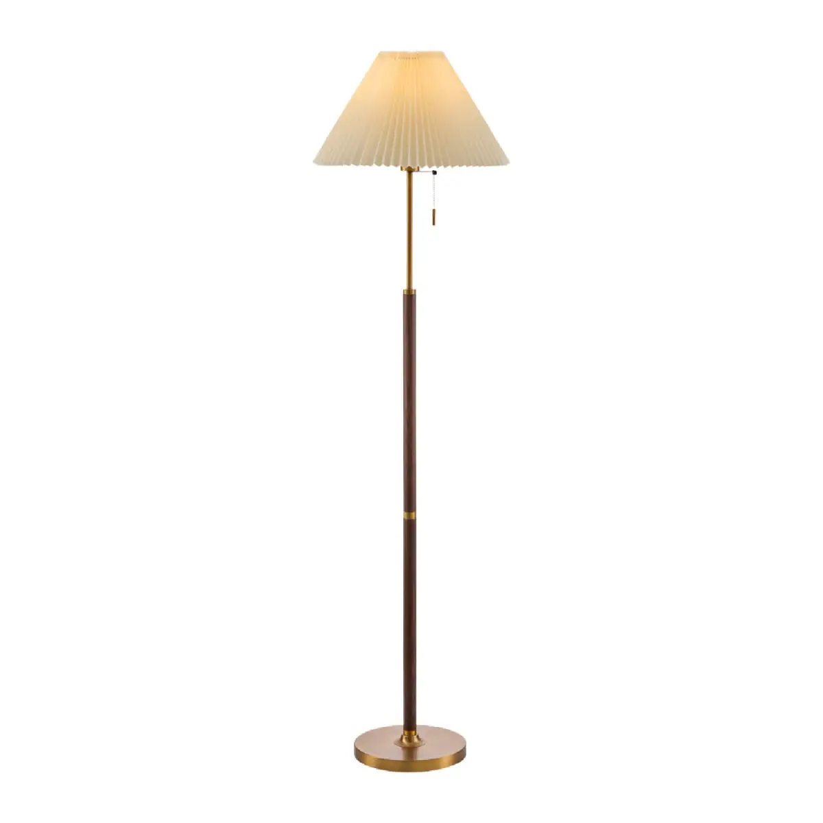 Linen-Shade Pleated Floor Lamp