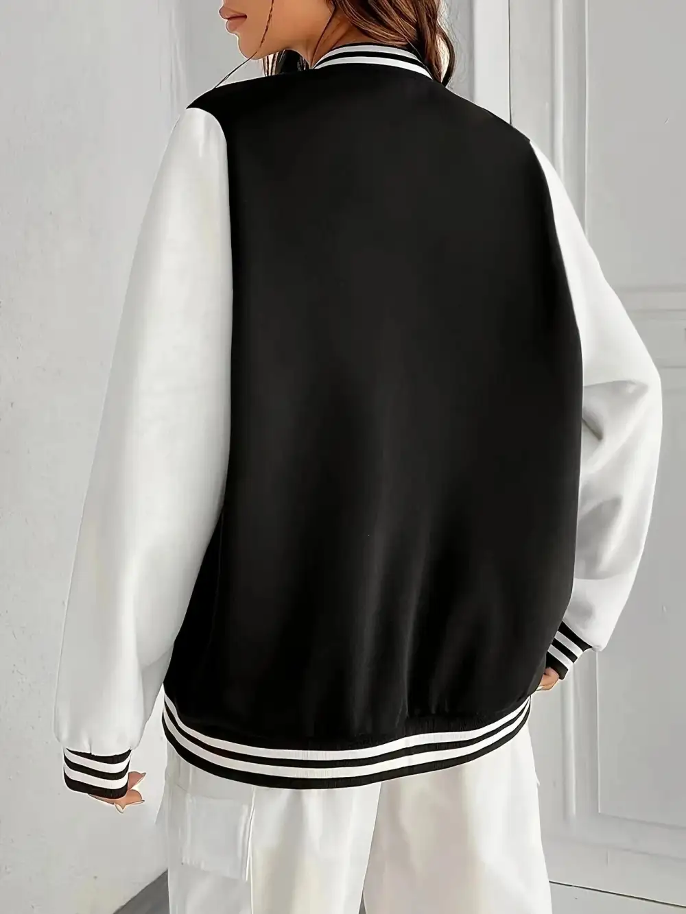 Oversized Baseball Style Jacket