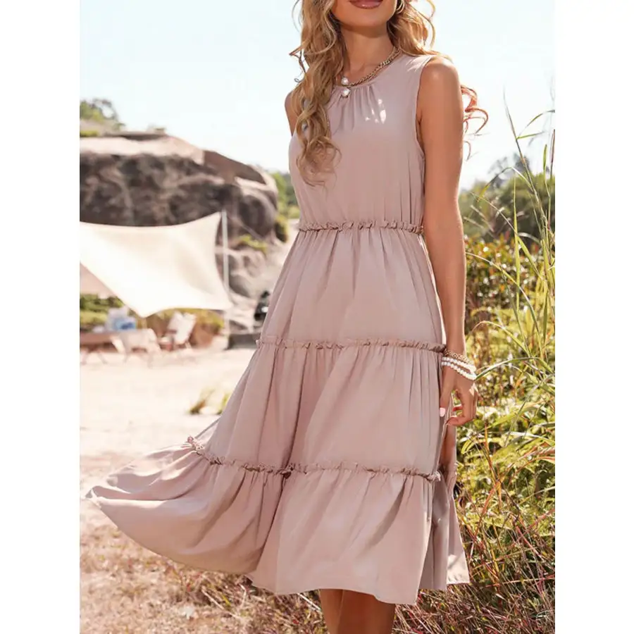 Frill Tiered Midi Dress