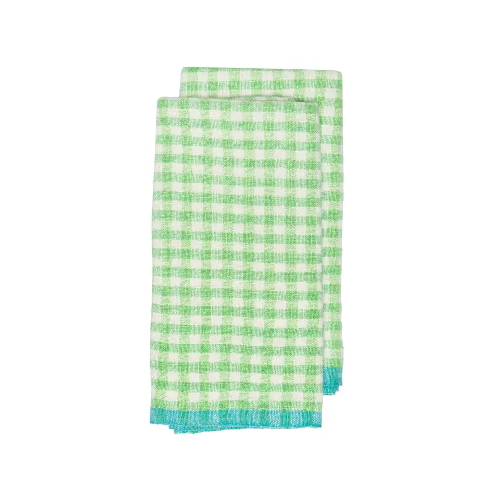 Woven Gingham Linen Kitchen Towel Set