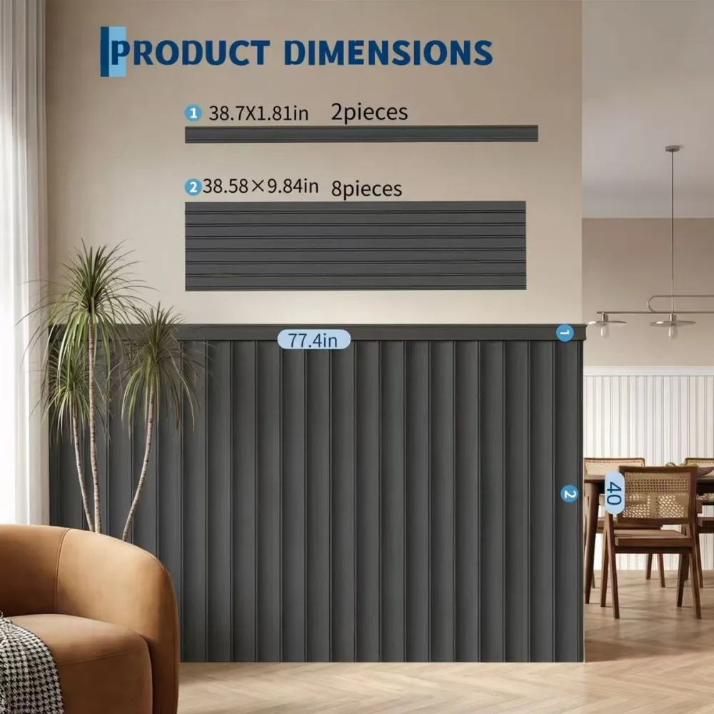 Fluted Wood-Look Accent Wall Panel Kit