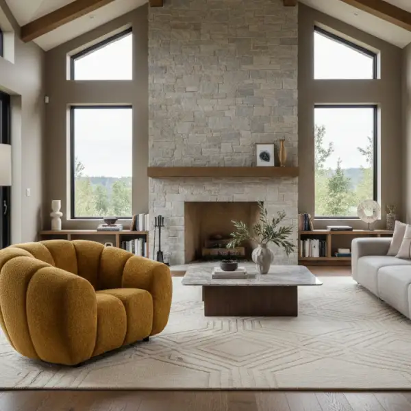 Channel Upholstered Lounge Chair