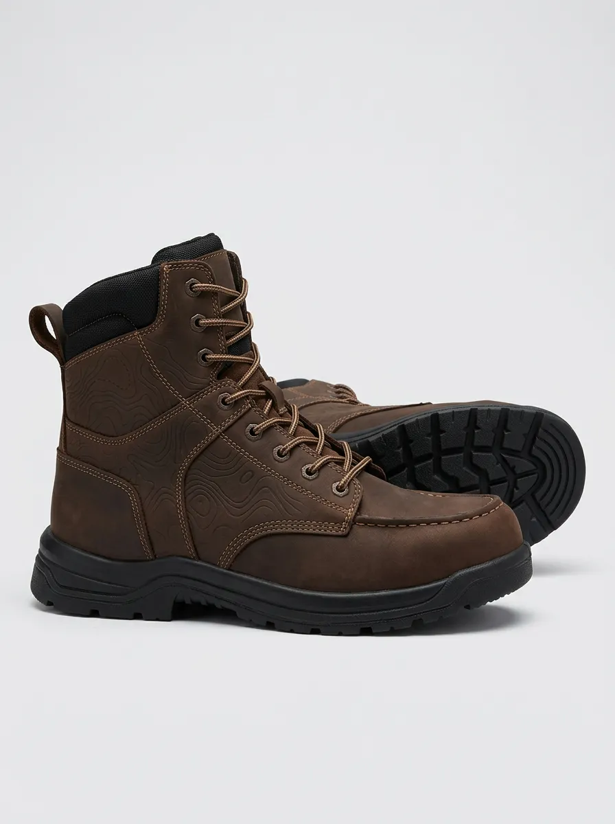 Unisex Everyday Outdoor Enthusiast Topographic Map Print Work Boots