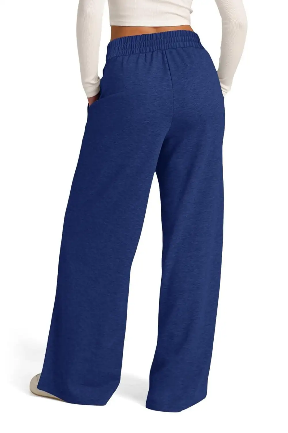 Relaxed Drawstring Elastic Waist Wide Leg Pants