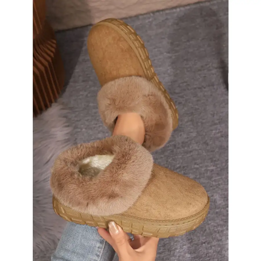 Faux Fur Lined Suede Winter Boots