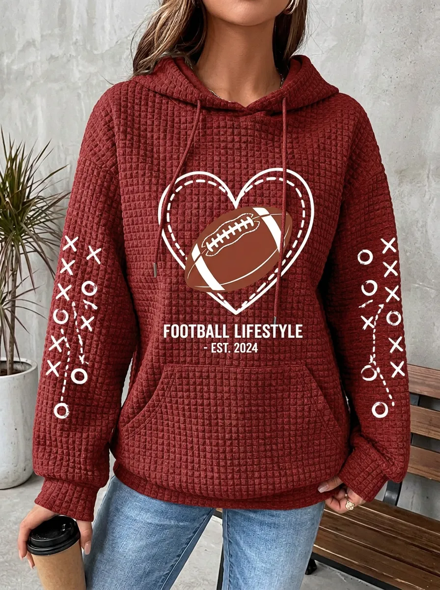 Women's Gridiron Heart Playbook Waffle Hoodie