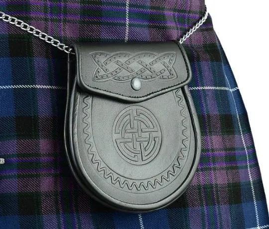Black Patterned Waist Bag