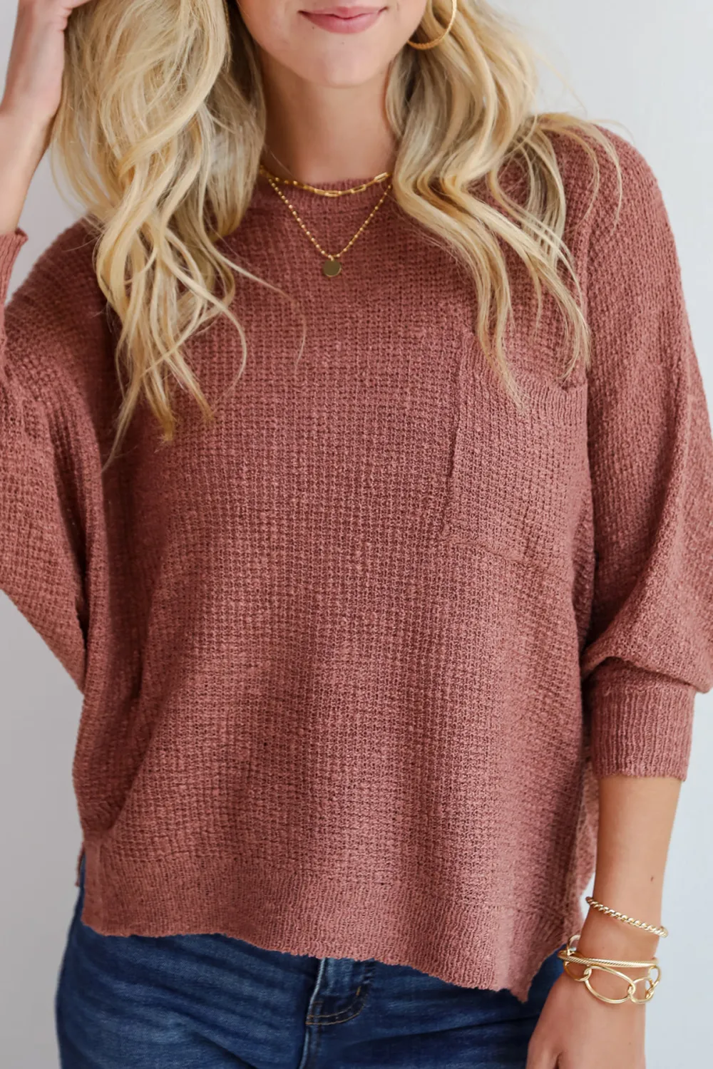 Brick Lightweight Knit Sweater