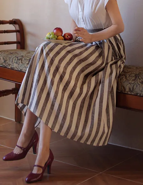 Modern Relaxed Everyday Casual Striped Skirt