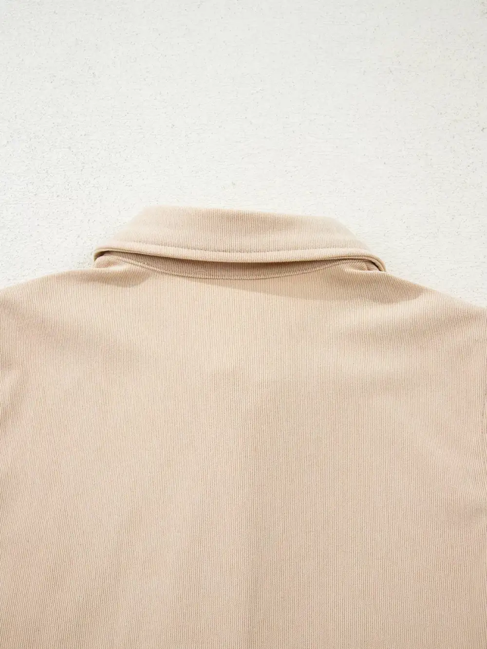 Polished Detail Corduroy Half Button Long Sleeve Mini Dress