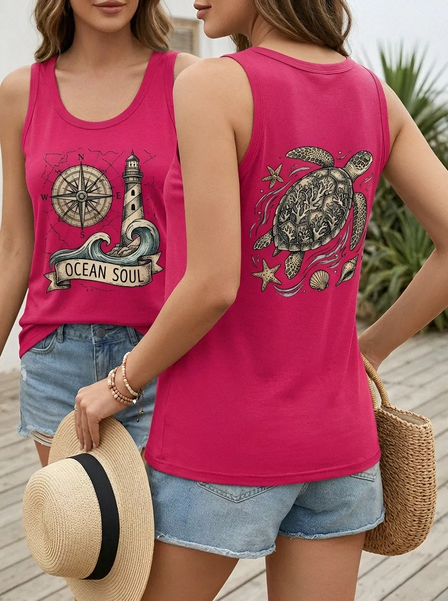 Ocean Soul Lighthouse Tank Top