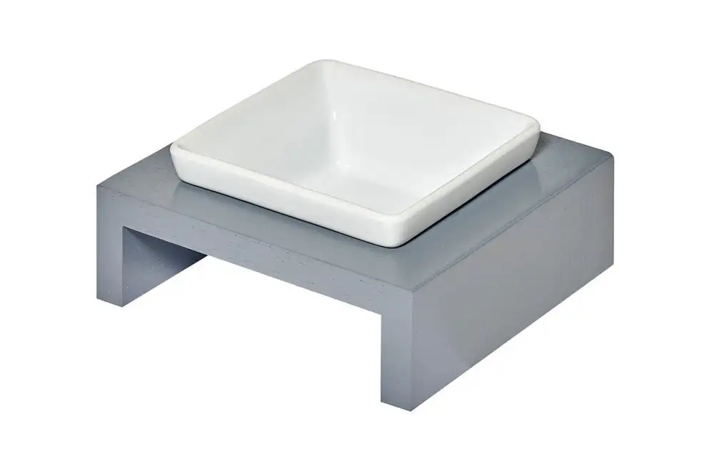 Modern Wooden Single Pet Feeder
