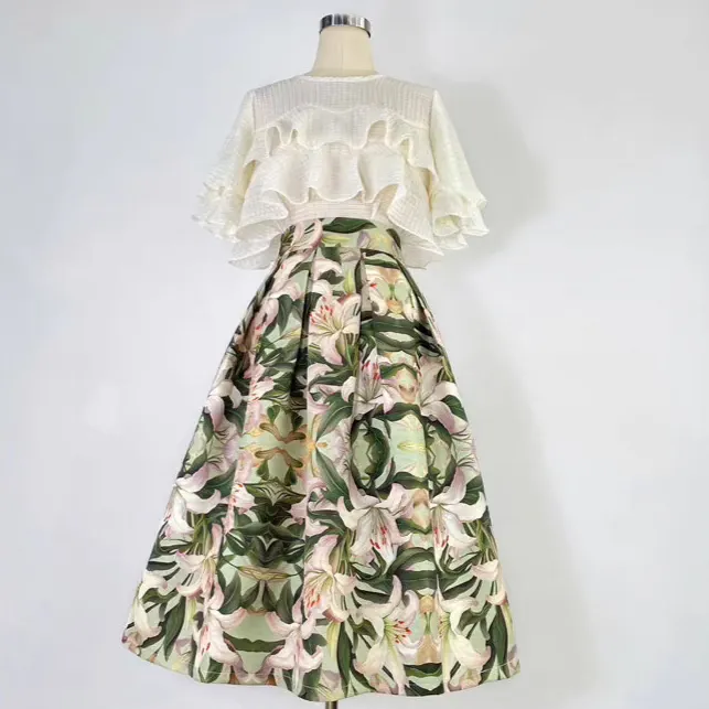 Versatile Neat Embroidered High Waist Skirt