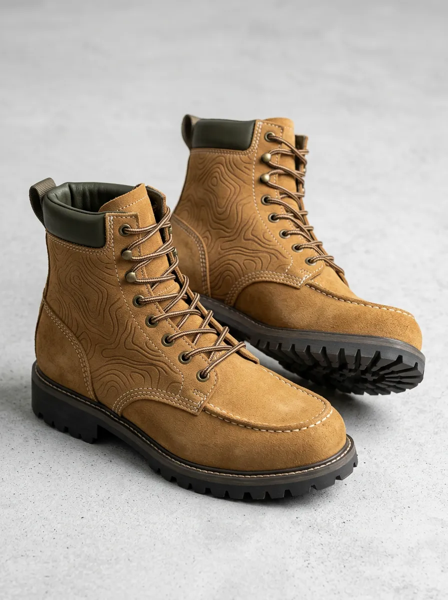 Unisex Outdoor Explorer Topographic Map Print Work Boots