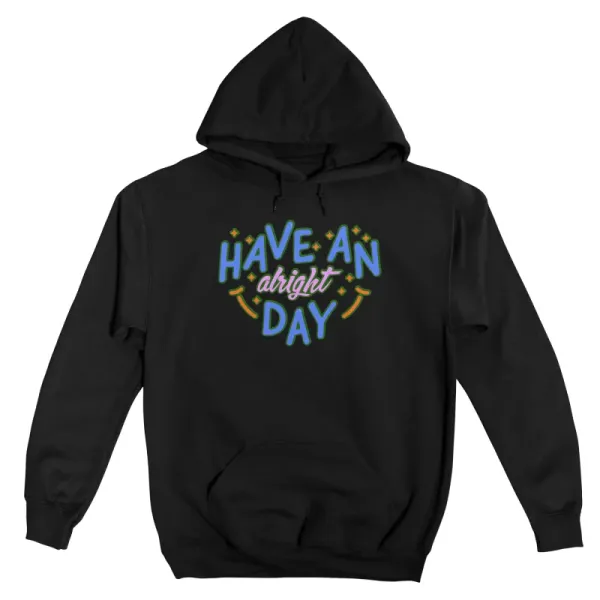 Men's Positive Slogan Letter Print Long-Sleeve Hoodie