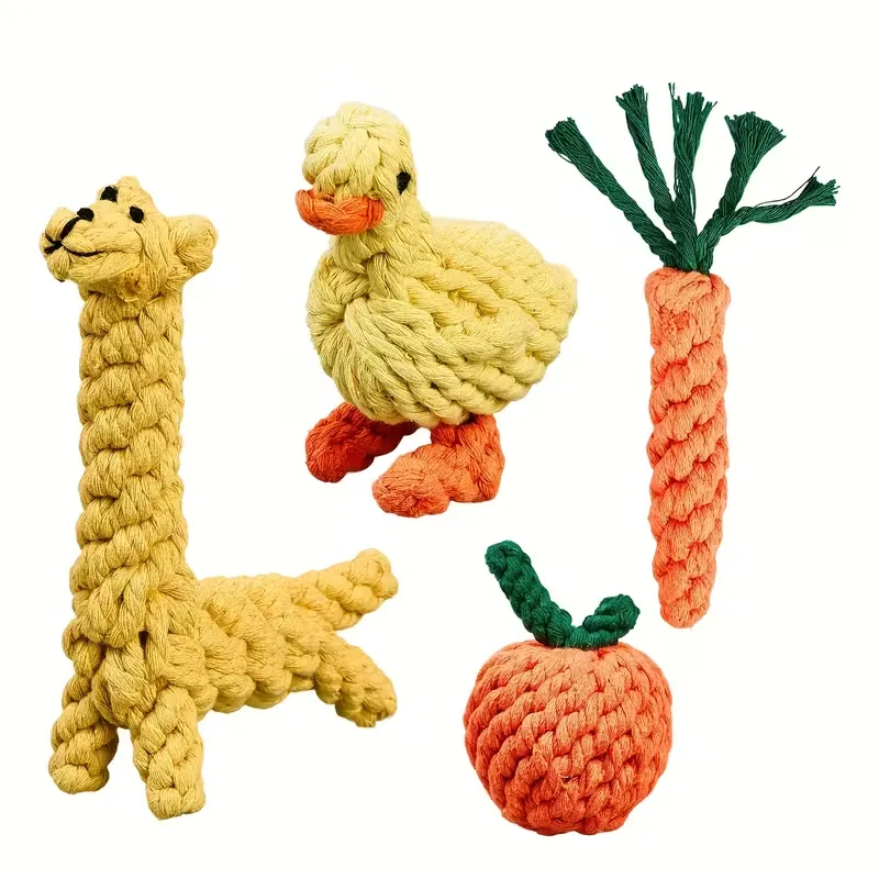 4pcs Interactive Chew-Resistant Pet Toys Set