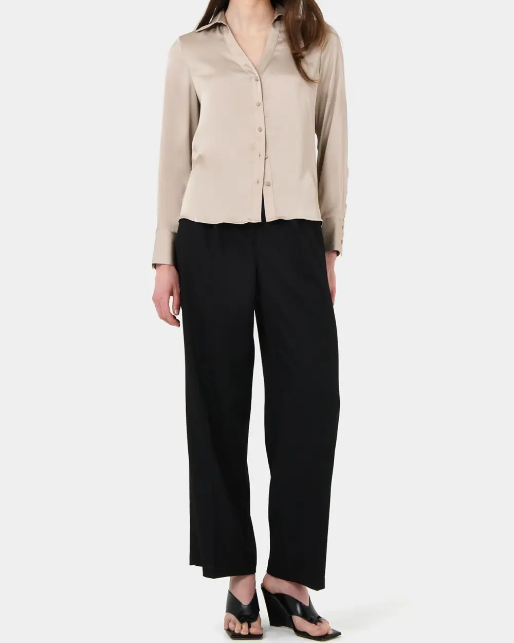 V-neck Satin Blouse