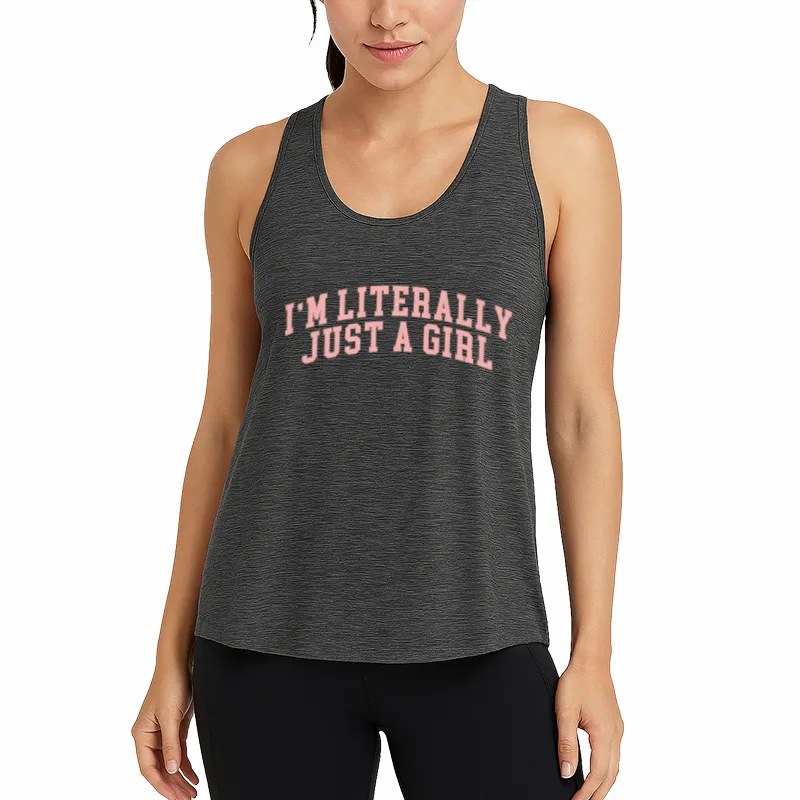 I M Literally Just Girl Athletic Tank