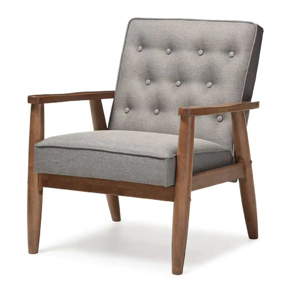 Button-Tufted Lounge Chair