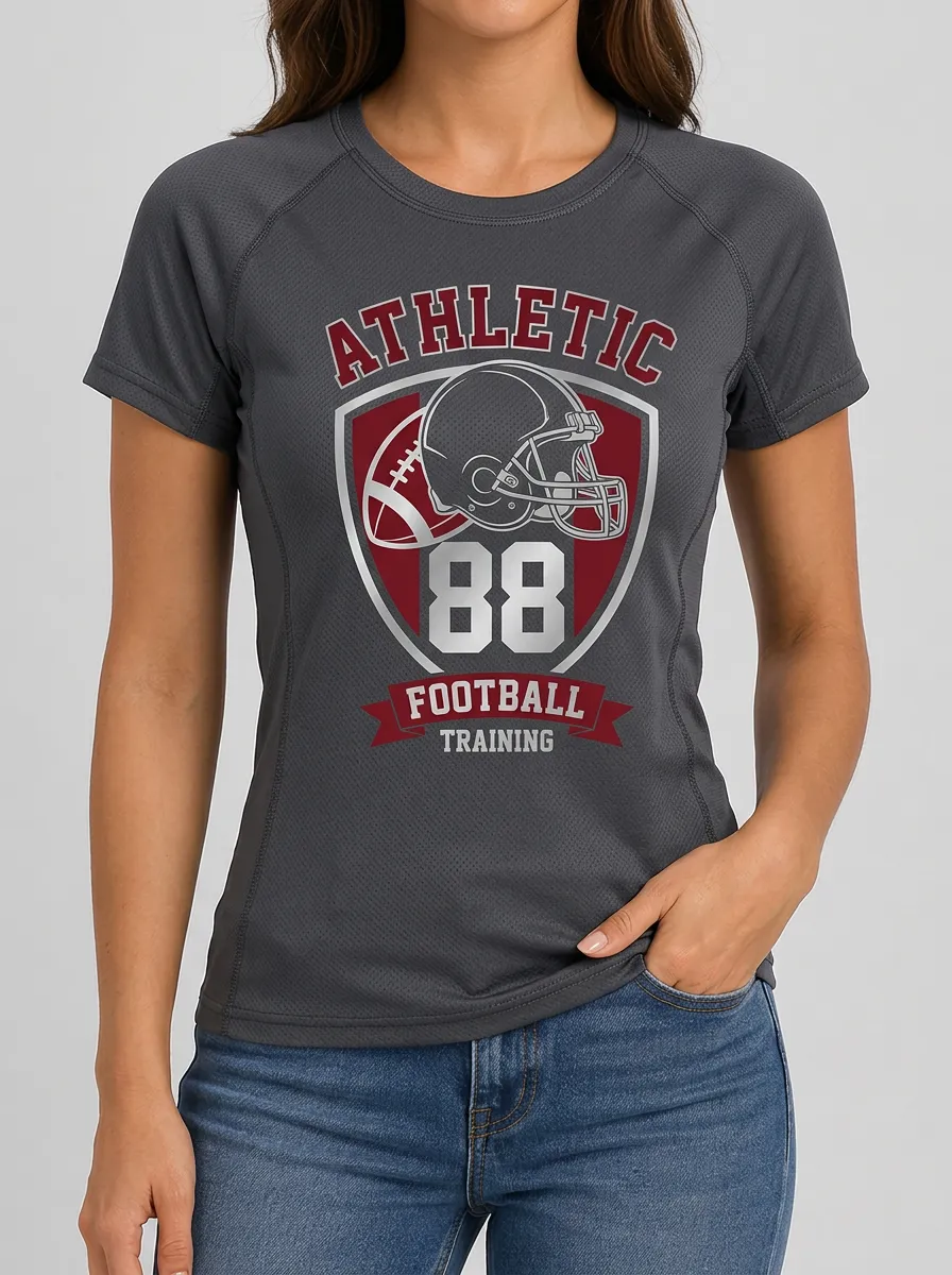 Women's Football Lover 88 Helmet Shield Printed T-shirt