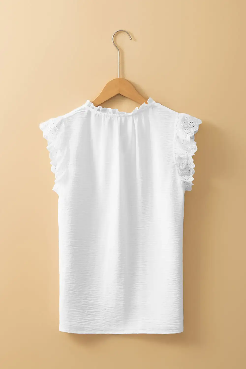 Embroidered Ruffled Textured Blouse