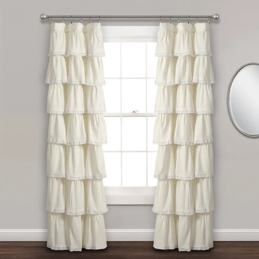 Rod Pocket Ruffle Curtain Panel