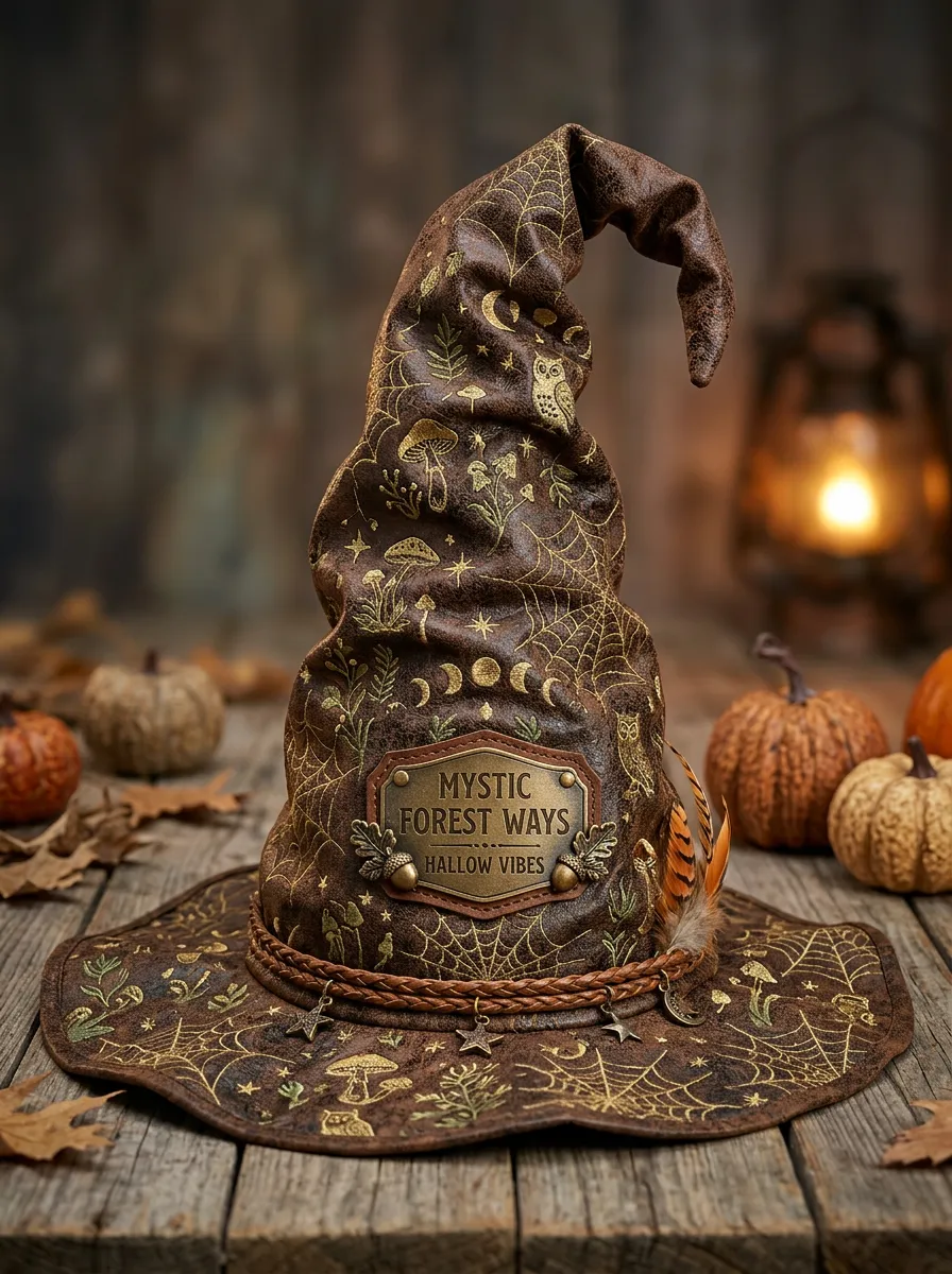 Gothic-Inspired Mushroom Forest Halloween Witch Hat