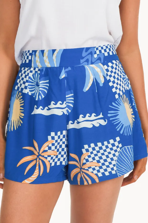 Lightweight Rayon Drawstring Shorts