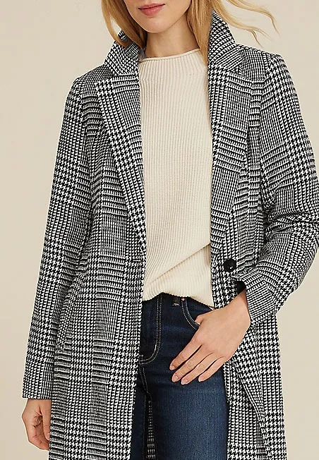 One Button Dress Coat